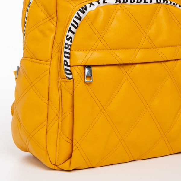 Fernande sárga női hátizsák, műbőrből készült, 5 - Kalapod.hu