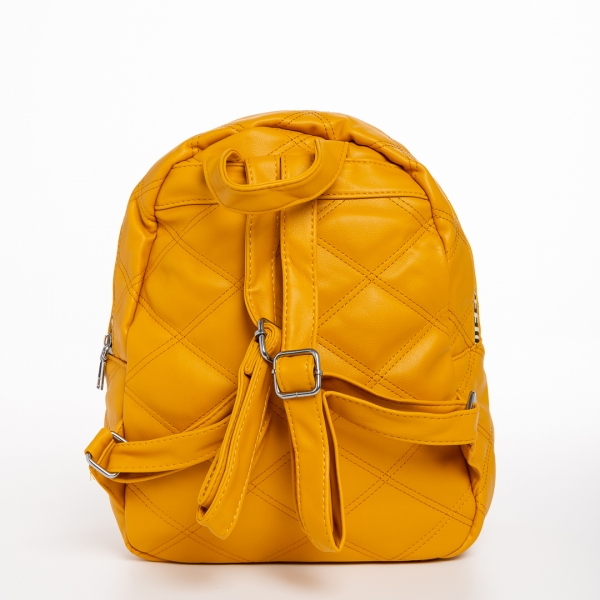 Fernande sárga női hátizsák, műbőrből készült, 4 - Kalapod.hu