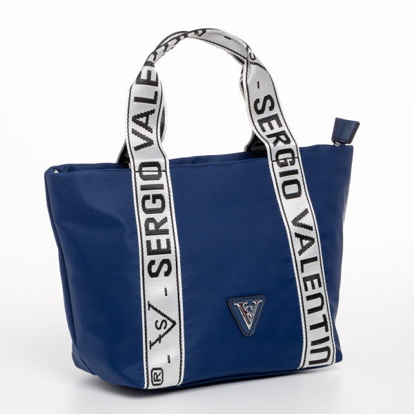 Armandine kék női táska, textil anyagból készült, 2 - Kalapod.hu