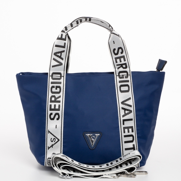 Armandine kék női táska, textil anyagból készült, 6 - Kalapod.hu