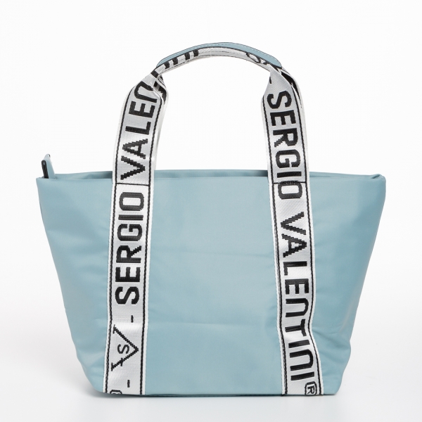 Armandine világos kék női táska, textil anyagból készült, 5 - Kalapod.hu