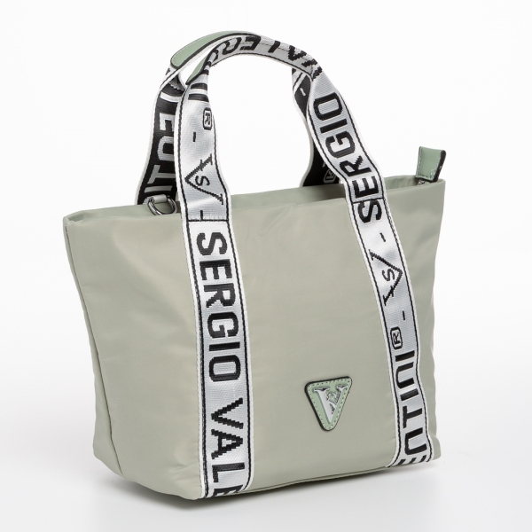 Armandine világos zöld női táska, textil anyagból készült, 2 - Kalapod.hu