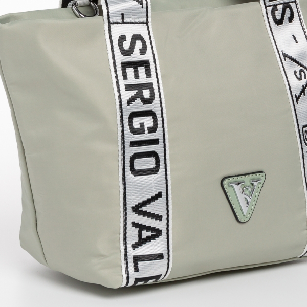 Armandine világos zöld női táska, textil anyagból készült, 4 - Kalapod.hu