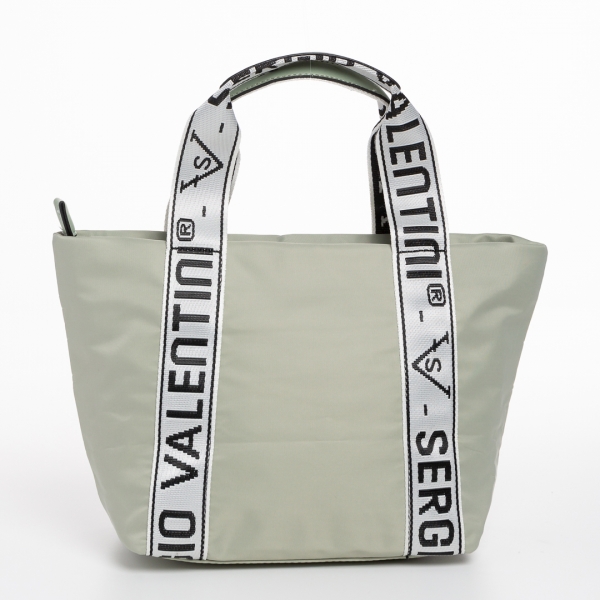 Armandine világos zöld női táska, textil anyagból készült, 5 - Kalapod.hu