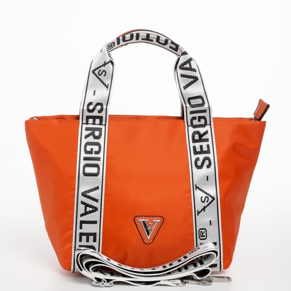 Armandine narancssárga női táska, textil anyagból készült, 6 - Kalapod.hu