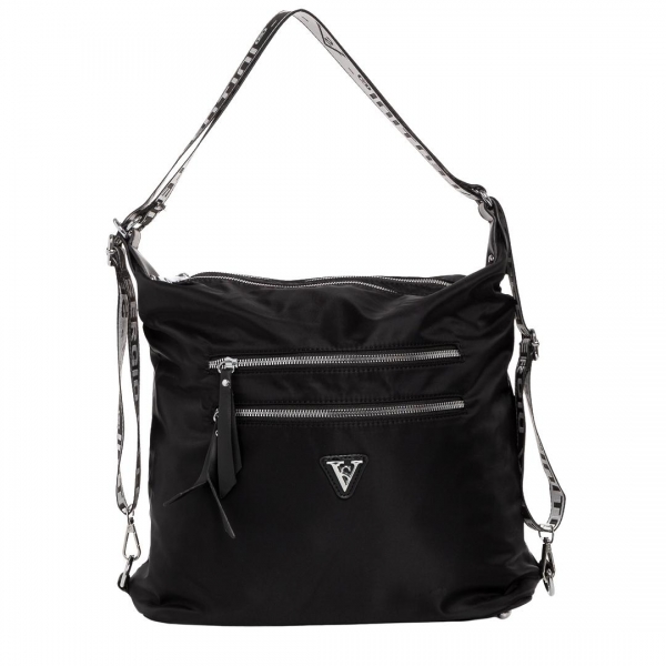 Freja fekete női táska, textil anyagból készült, 3 - Kalapod.hu