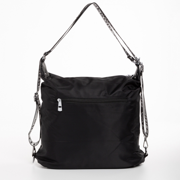 Freja fekete női táska, textil anyagból készült, 5 - Kalapod.hu