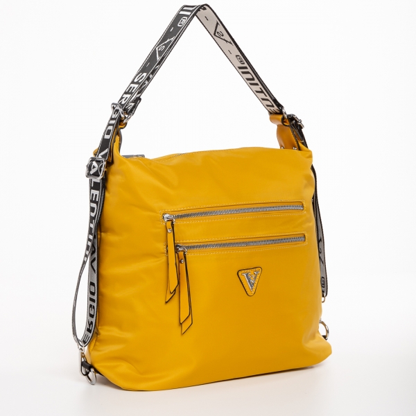 Freja sárga női táska, textil anyagból készült, 2 - Kalapod.hu