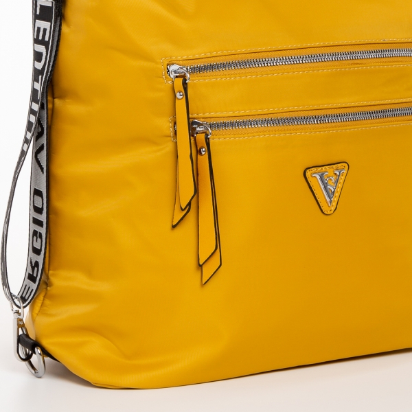 Freja sárga női táska, textil anyagból készült, 4 - Kalapod.hu