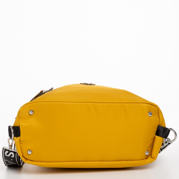 Freja sárga női táska, textil anyagból készült, 6 - Kalapod.hu
