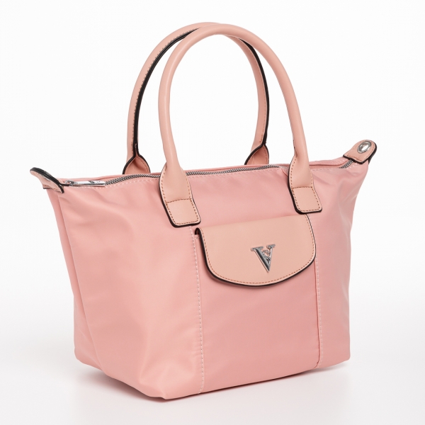 Bernadette rózsaszín női táska, textil anyagból készült, 2 - Kalapod.hu