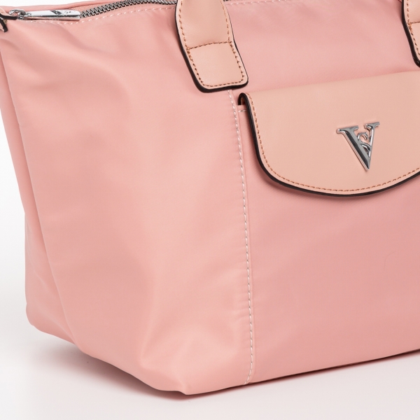 Bernadette rózsaszín női táska, textil anyagból készült, 4 - Kalapod.hu
