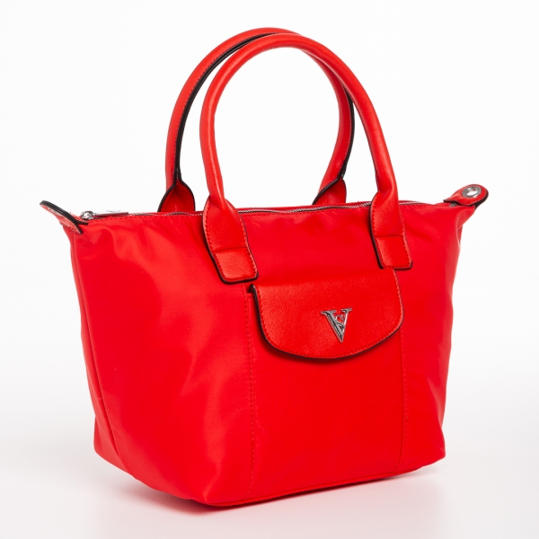 Bernadette piros női táska, textil anyagból készült, 2 - Kalapod.hu
