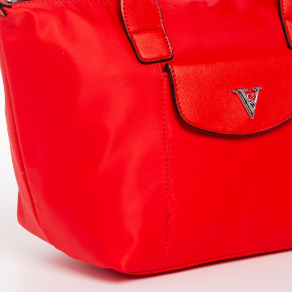 Bernadette piros női táska, textil anyagból készült, 4 - Kalapod.hu
