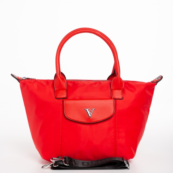 Bernadette piros női táska, textil anyagból készült, 6 - Kalapod.hu