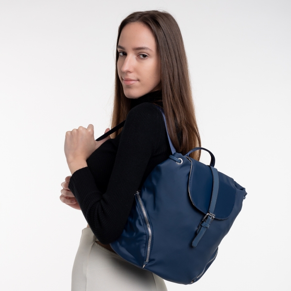 Clotilde kék női hátizsák, textil anyagból készült, 3 - Kalapod.hu