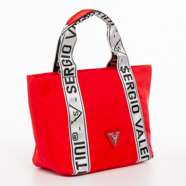 Armandine piros női táska, textil anyagból készült, 2 - Kalapod.hu