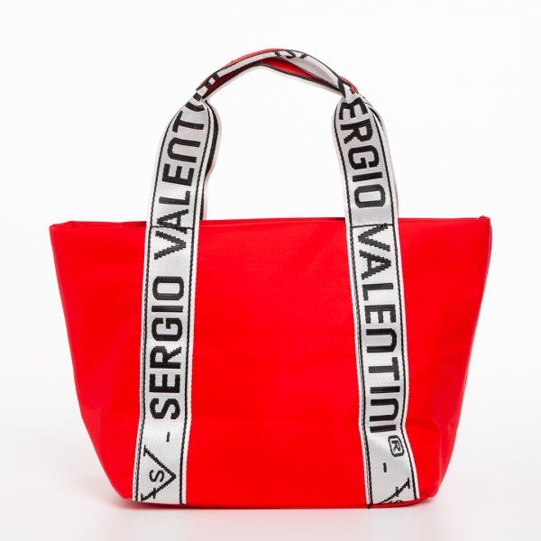 Armandine piros női táska, textil anyagból készült, 5 - Kalapod.hu