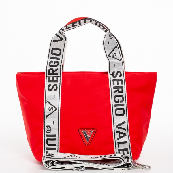 Armandine piros női táska, textil anyagból készült, 6 - Kalapod.hu