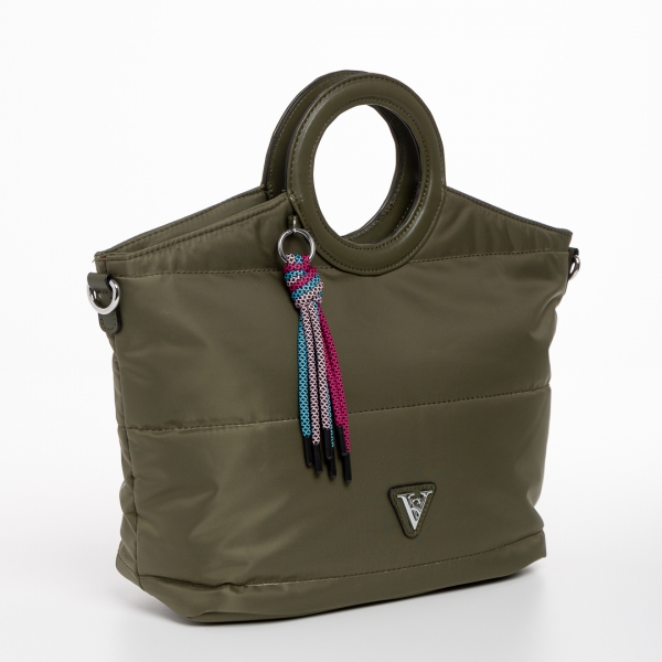 Aluma zöld női táska, textil anyagból készült, 2 - Kalapod.hu