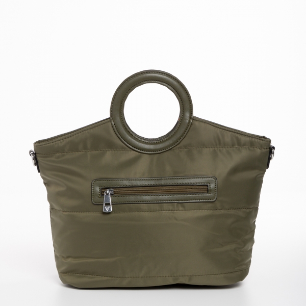 Aluma zöld női táska, textil anyagból készült, 5 - Kalapod.hu