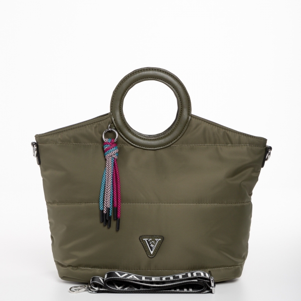 Aluma zöld női táska, textil anyagból készült, 6 - Kalapod.hu