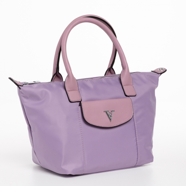 Bernadette lila női táska, textil anyagból készült, 2 - Kalapod.hu