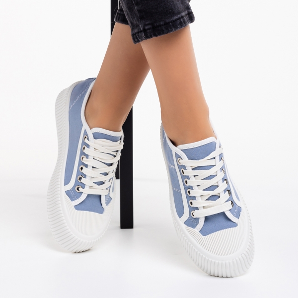 Nevaeh kék női tornacipő, textil anyagból készült - Kalapod.hu