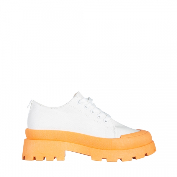 Colette Női fehér és narancssárga  tornacipő textil anyagból, 2 - Kalapod.hu