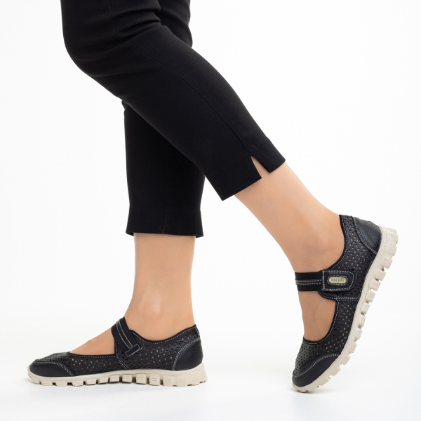 Lakendra fekete alkalmi női cipő, műbőrből készült, 5 - Kalapod.hu