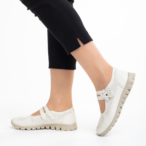 Ladana fehér alkalmi női cipő, műbőrből készült, 5 - Kalapod.hu