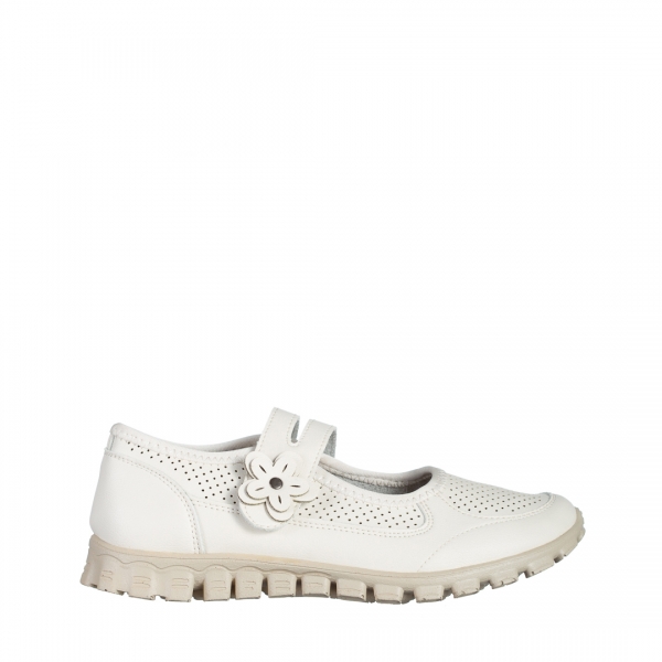 Ladana fehér alkalmi női cipő, műbőrből készült, 2 - Kalapod.hu