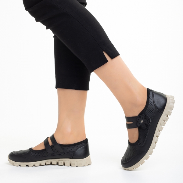 Ladana fekete alkalmi női cipő, műbőrből készült, 4 - Kalapod.hu