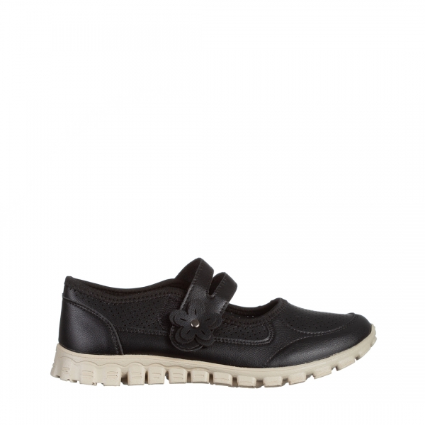 Ladana fekete alkalmi női cipő, műbőrből készült, 2 - Kalapod.hu