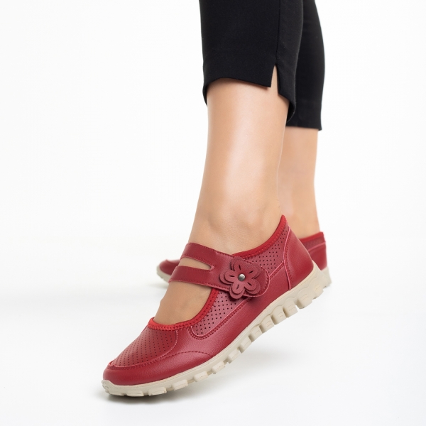 Ladana piros alkalmi női cipő, műbőrből készült, 3 - Kalapod.hu