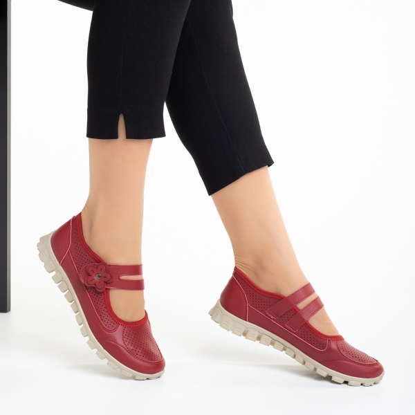 Ladana piros alkalmi női cipő, műbőrből készült, 5 - Kalapod.hu