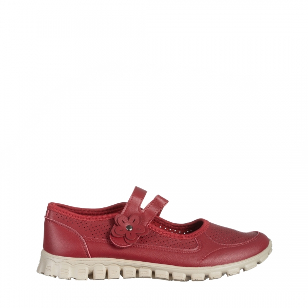 Ladana piros alkalmi női cipő, műbőrből készült, 2 - Kalapod.hu