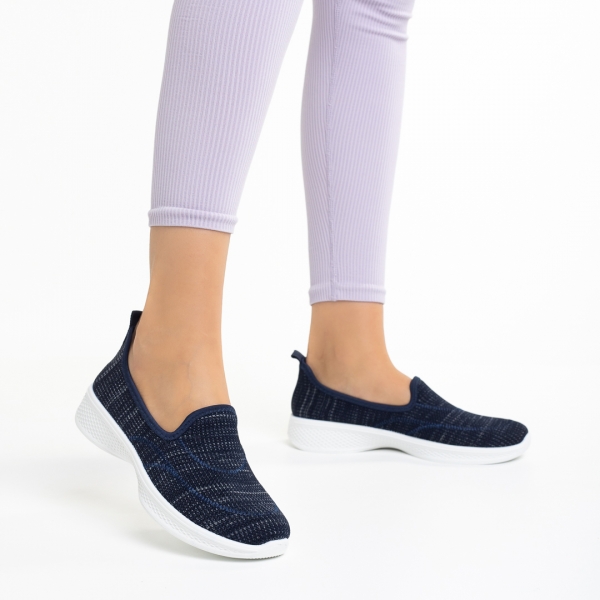 Laneta kék női sportcipő, textil anyagból készült, 3 - Kalapod.hu