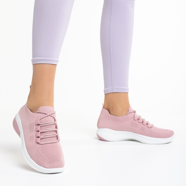 Latifa rózsaszín női sportcipő, textil anyagból készült, 3 - Kalapod.hu