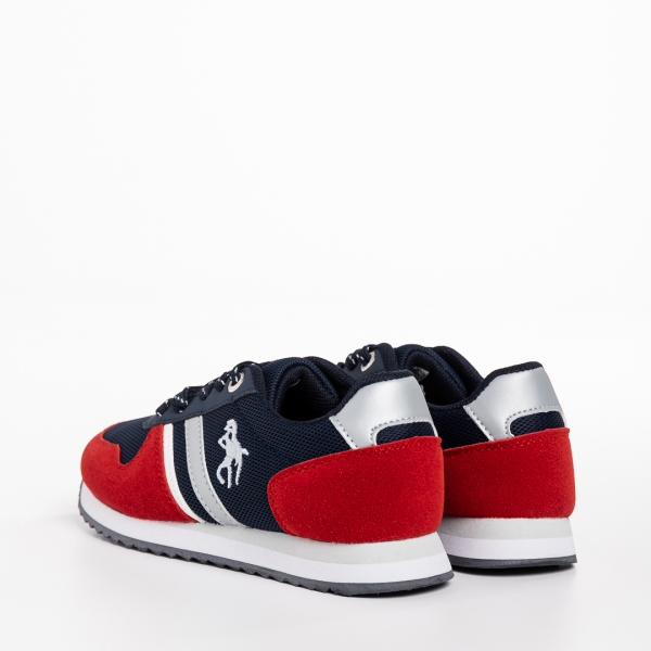 Lear kék és piros gyerek sportcipő, textil anyagból készült, 4 - Kalapod.hu