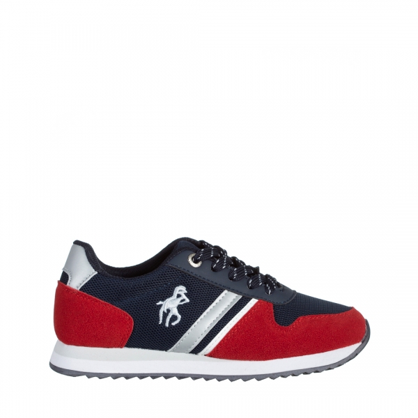Lear kék és piros gyerek sportcipő, textil anyagból készült, 2 - Kalapod.hu