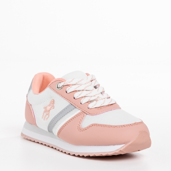 Lear fehér és rózsaszín gyerek sportcipő, textil anyagból készült, 4 - Kalapod.hu