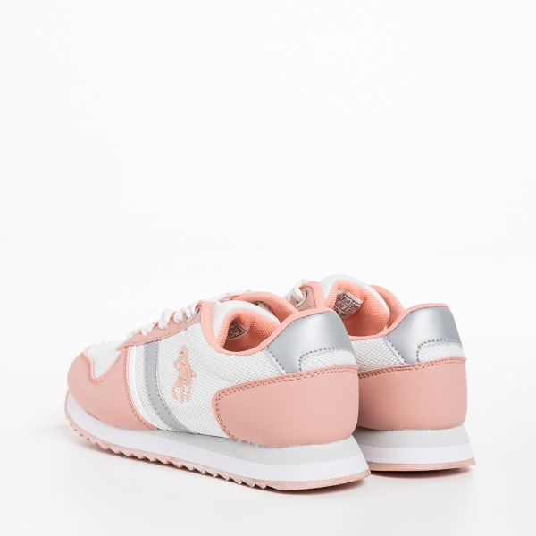 Lear fehér és rózsaszín gyerek sportcipő, textil anyagból készült, 3 - Kalapod.hu