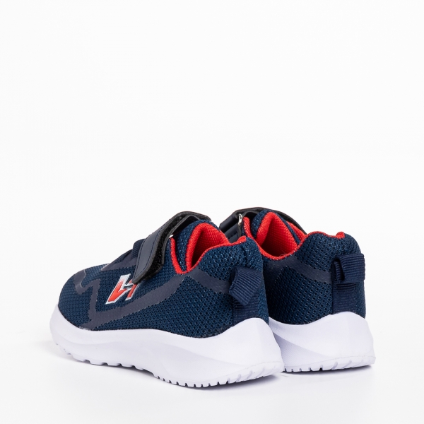 Vanilla kék és piros gyerek sportcipő, textil anyagból készült, 4 - Kalapod.hu