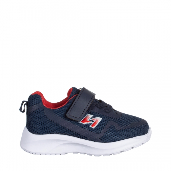 Vanilla kék és piros gyerek sportcipő, textil anyagból készült, 2 - Kalapod.hu
