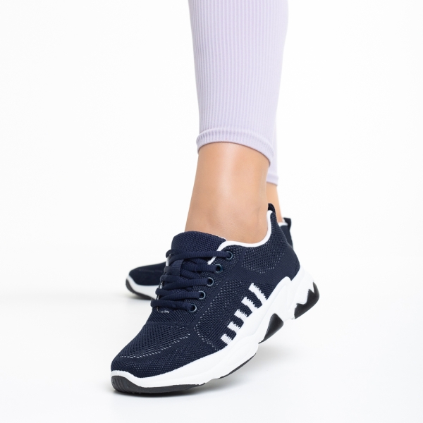 Linetta kék női sportcipő, textil anyagból készült, 3 - Kalapod.hu