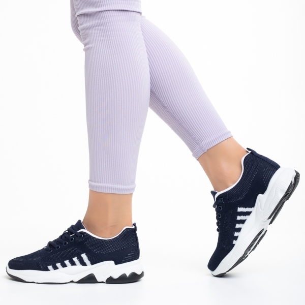 Linetta kék női sportcipő, textil anyagból készült, 4 - Kalapod.hu