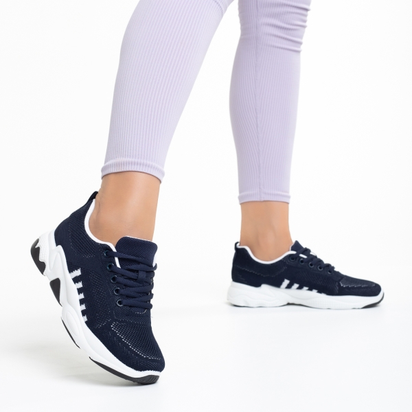 Linetta kék női sportcipő, textil anyagból készült, 5 - Kalapod.hu