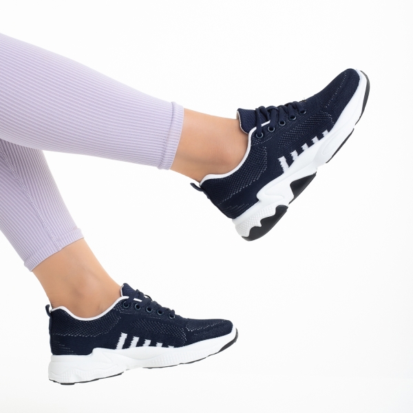 Linetta kék női sportcipő, textil anyagból készült, 6 - Kalapod.hu