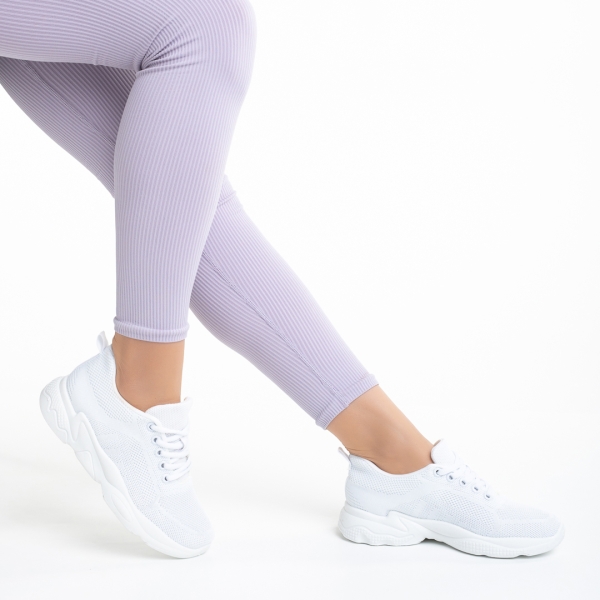 Linetta fehér női sportcipő, textil anyagból készült - Kalapod.hu
